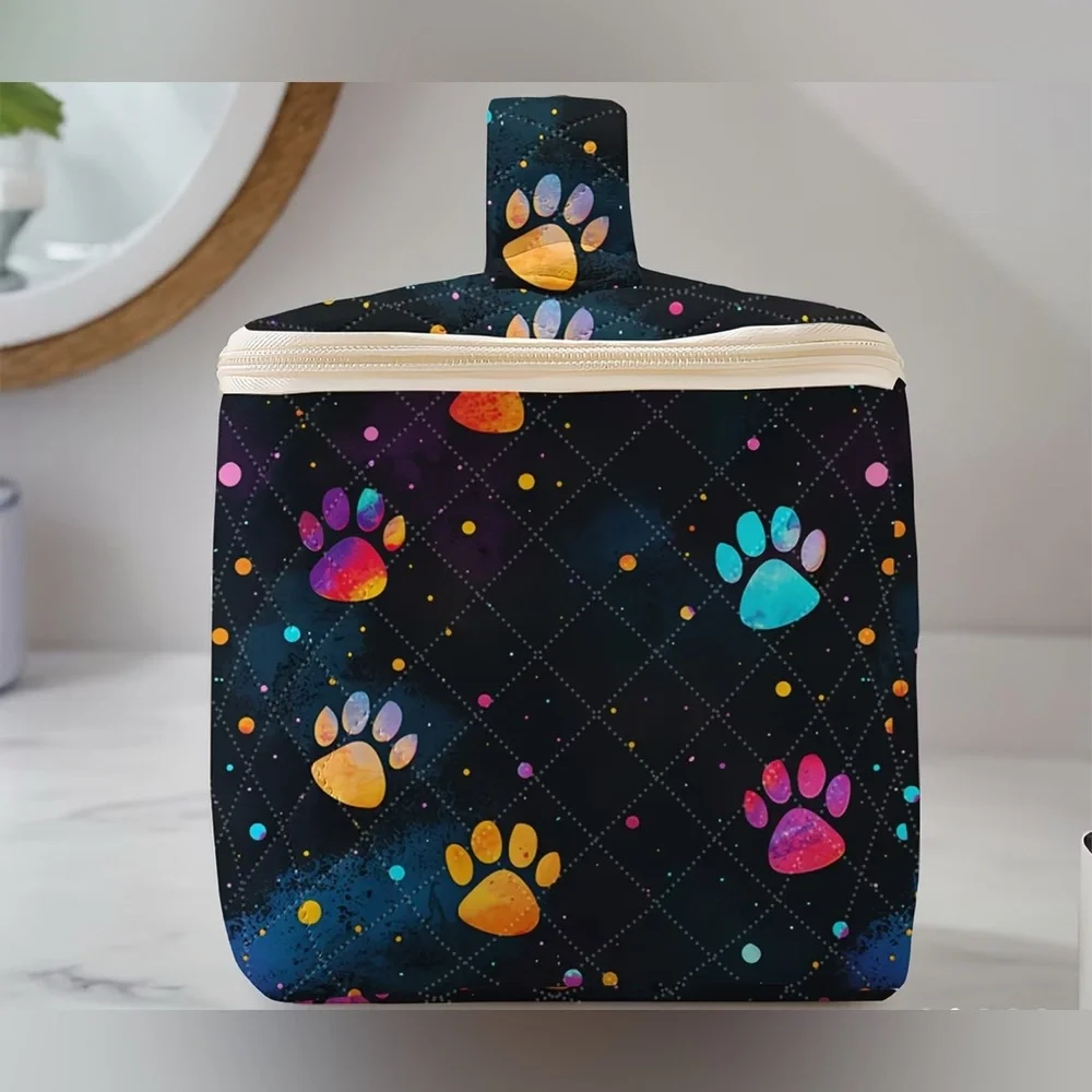 Galaxy Paw Print 🐾 Multicolored Travel Cosmetic Case & Pouch